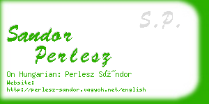 sandor perlesz business card